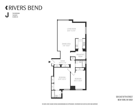 Floor plan for 2 beds, 2 baths, 1311 sqft